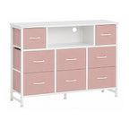 47 Inch TV Stand with 8 Fabric Drawers Power Outlet TV Console for 32-45 Inch TVs