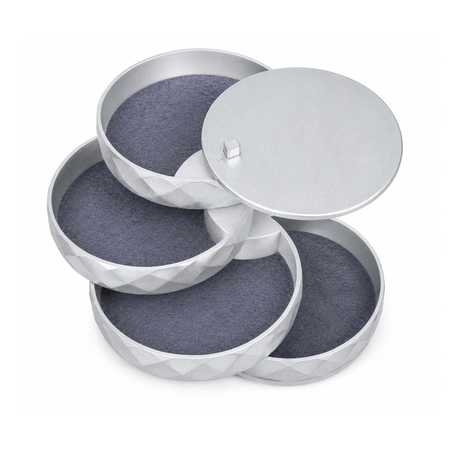 5Layer Rotating Jewelry Organizer Box with Lid