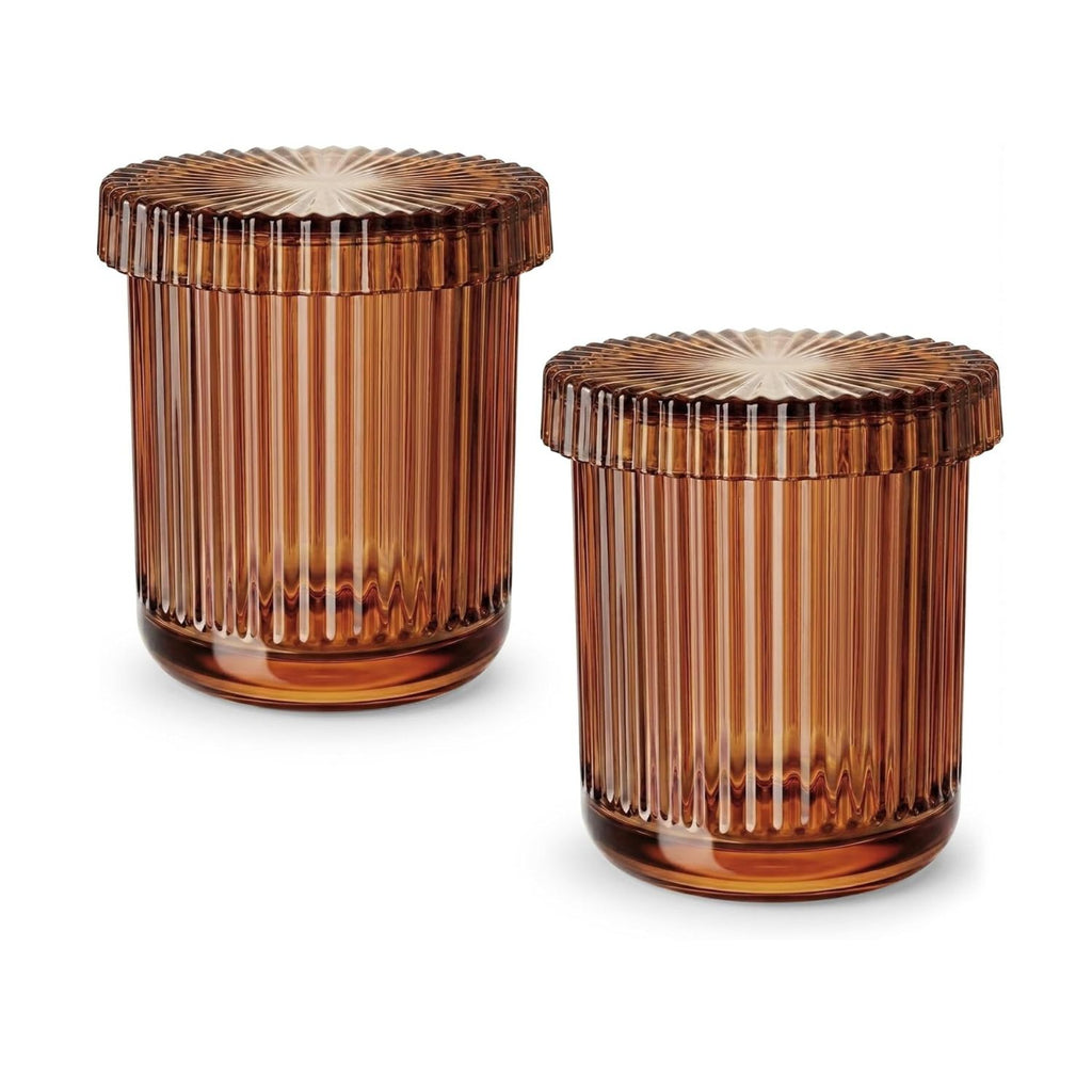Pack of 2 Glass Apothecary Jars with Lids Bathroom Storage Canister Set