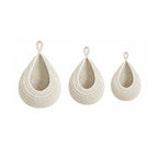 Pack of 3 Wall Hanging Fruit Baskets Woven Storage with 6 Hooks