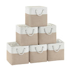 Pack of 6 Cube Storage Bins with Cotton Handles 11 Inch