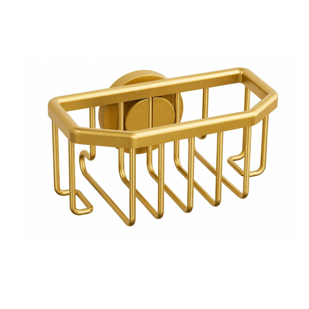 Kitchen Sink Sponge Holder with Strong Suction Cup Rustproof Aluminum Caddy