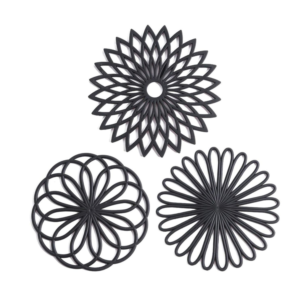 Pack of 3 Silicone Trivet Mats Non-Slip Heat Resistant Hot Pads