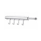 Pull Out Closet Valet Rod with 4 Hooks Black Space-Saving Organizer 12 Inch