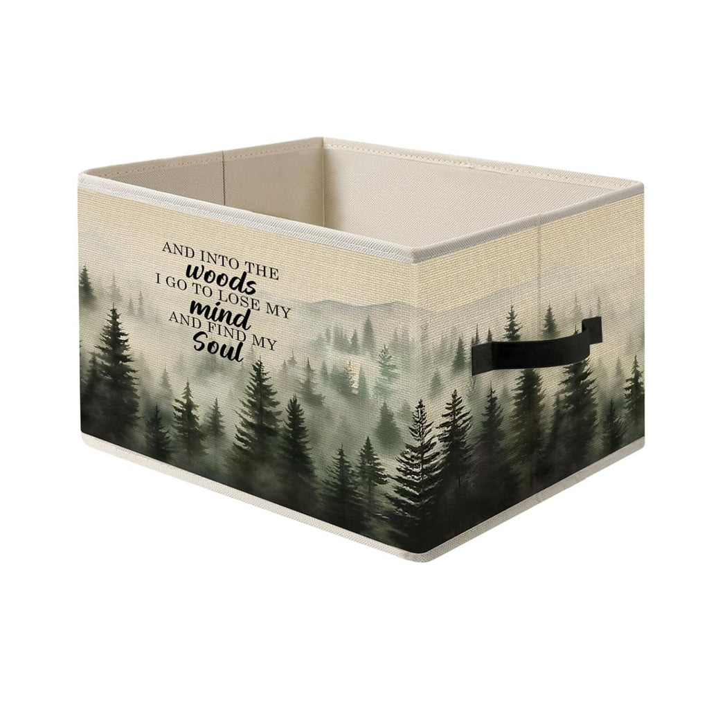 Foldable Storage Bin Box with Handles Vine Floral Organizer Basket