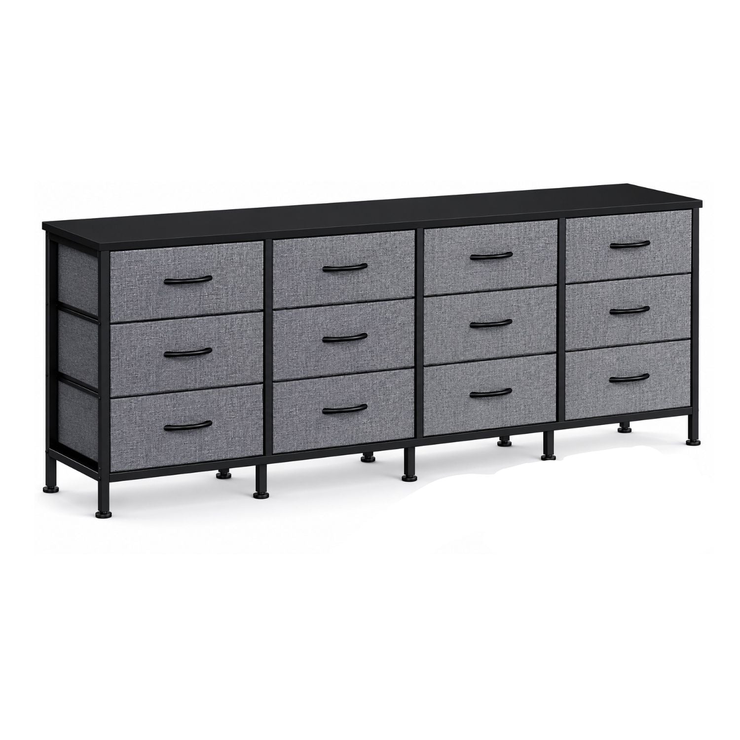 TV Stand with 12 Fabric Drawers Entertainment Center 71-Inch