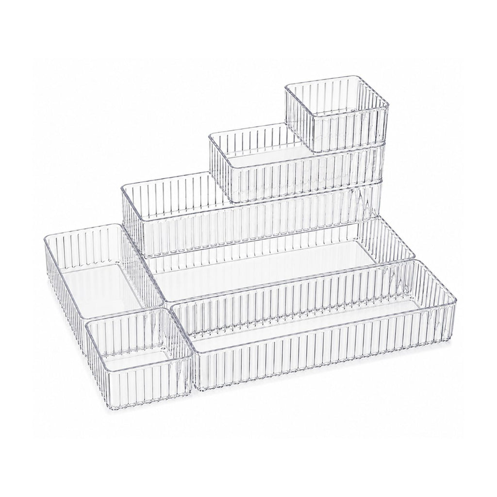 Pack of 7 Clear Makeup Drawer Organizers