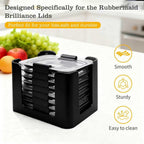 Food Container Lid Organizer 3-Piece Kitchen Cabinet Storage Rack Holds 24 Container Lids