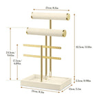 3 Tier Velvet Bracelet Holder Jewelry Organizer T-Bar Display Stand