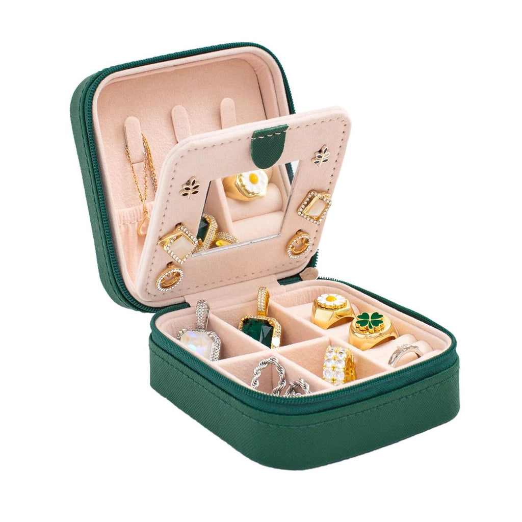 Travel Jewelry Organizer Case with Mirror Portable Jewelry Box
