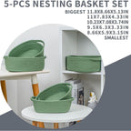 Pack of 5 Small Cotton Rope Storage Baskets with Handles Decorative Organizer