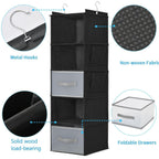 5Layer Hanging Closet Organizer with 2 Drawers