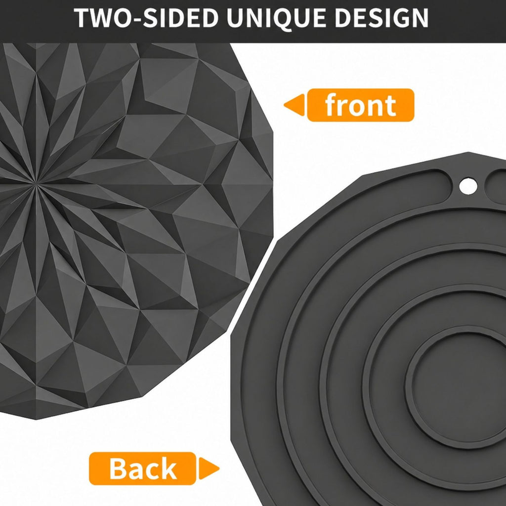 Pack of 4 Silicone Trivet Mats 7.4 Inch Heat Resistant Pot Holders