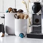 Ceramic Utensil Holder Set for Kitchen Counter Fluted Crock Organizers