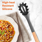 Silicone Pasta Fork Heat Resistant Spaghetti Server Spoon 12.8 Inch