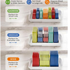 Expandable Food Container Lid Organizer with 8 Adjustable Dividers