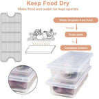Pack of 4 Food Storage Containers with Removable Drain Tray and Lids