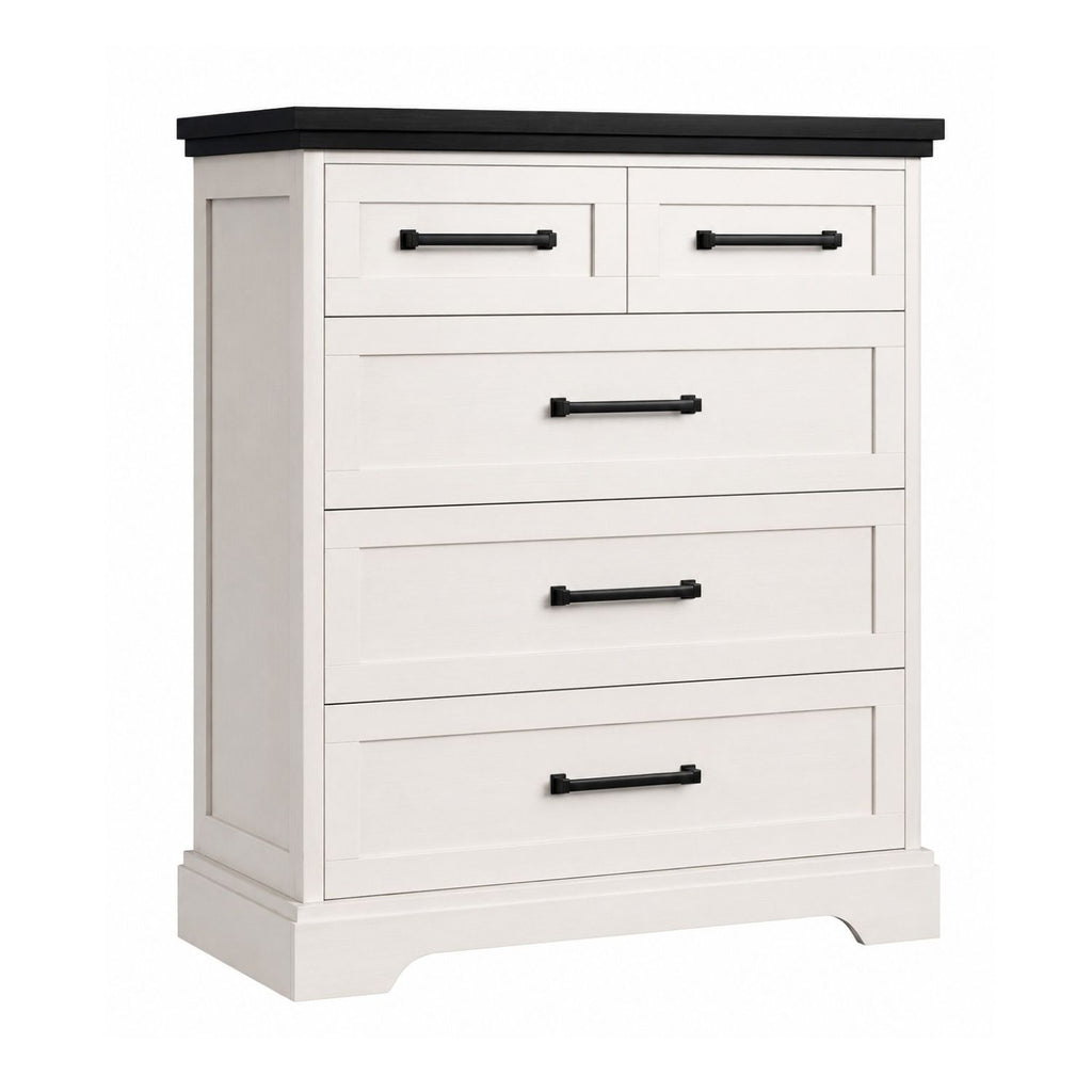 5Drawer Wooden Storage Cabinet Modern Farmhouse Living Room Organizer