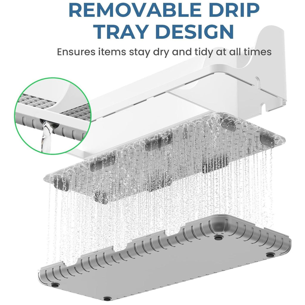 Bathroom Counter Organizer with Toothbrush Holder and 3 Qtip Canisters