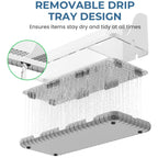 Bathroom Counter Organizer with Toothbrush Holder and 3 Qtip Canisters
