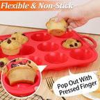 Silicone Muffin Pan with Metal Reinforced Frame Nonstick Cupcake Baking Mold