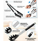 Silicone Spaghetti Spoon and Pasta Tong Set with Stainless Steel Handle