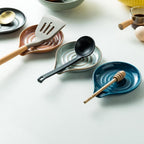 Large Ceramic Spoon Rest for Stove Top 5 Inch Heat-Resistant Utensil Holder