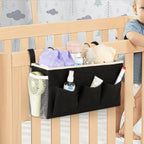 Pack of 2 Bedside Caddy Organizer with Water Bottle Holder and Fixed Straps