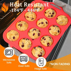 Silicone Muffin Pan with Metal Reinforced Frame Nonstick Cupcake Baking Mold