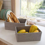 Pack of 4 Stackable Woven Storage Baskets Paper Rope Organizer Bins