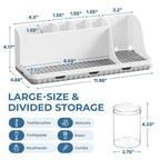 Bathroom Counter Organizer with Toothbrush Holder and 3 Qtip Canisters