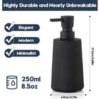 Small Soap Dispenser with Pump Modern Farmhouse Striped Plastic Bottle
