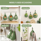 Pack of 3 Wall Hanging Fruit Baskets Woven Storage with 6 Hooks