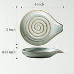 Large Ceramic Spoon Rest for Stove Top 5 Inch Heat-Resistant Utensil Holder