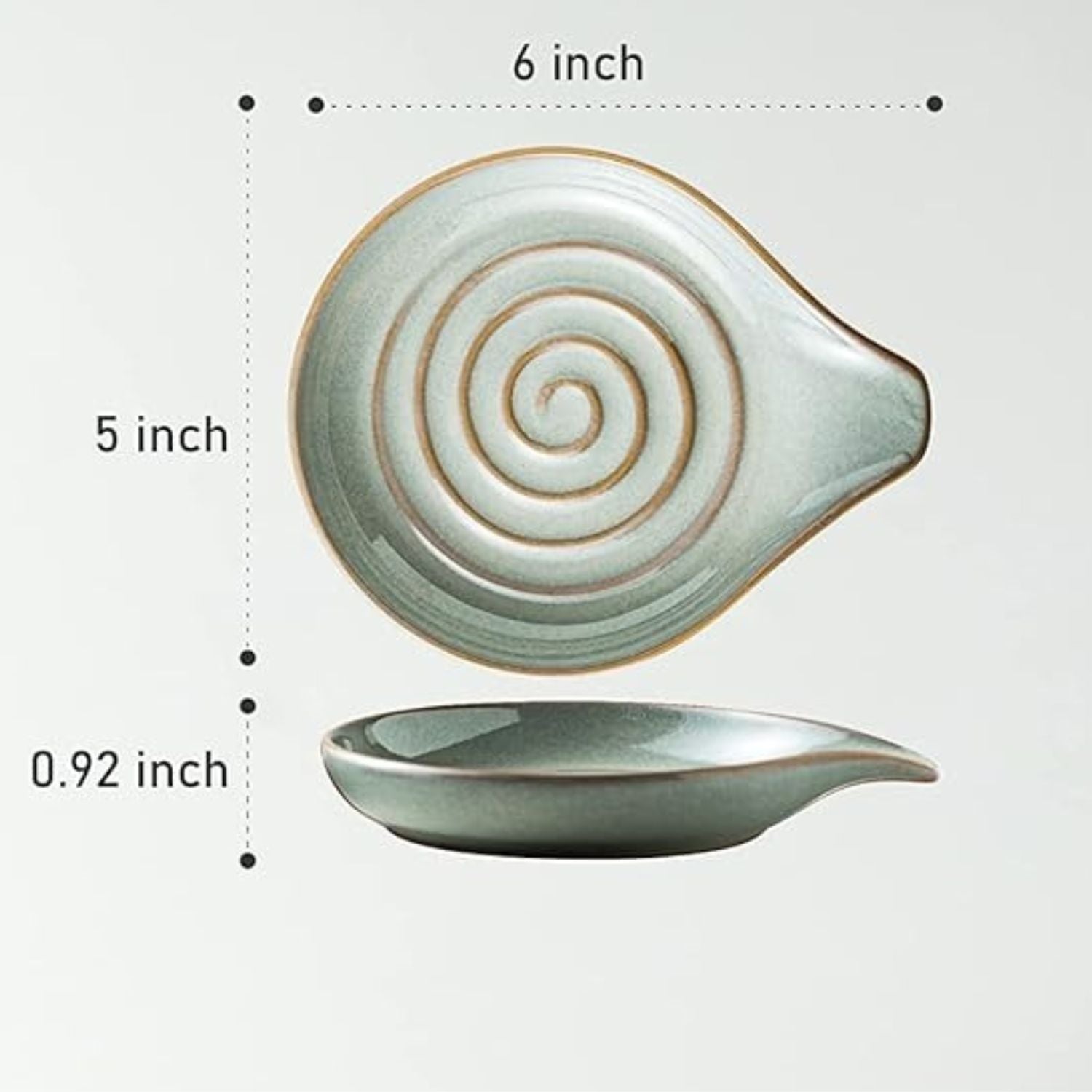 Large Ceramic Spoon Rest for Stove Top 5 Inch Heat-Resistant Utensil Holder