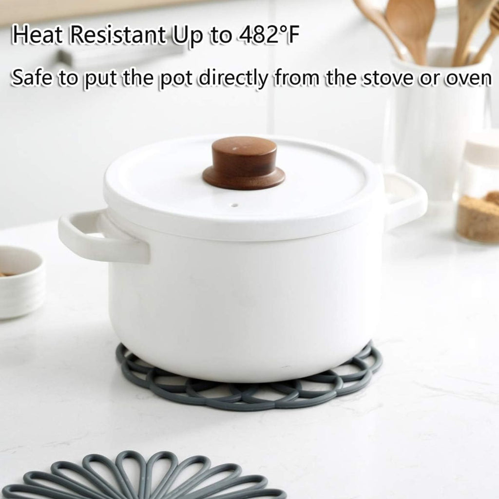 Pack of 3 Silicone Trivet Mats Non-Slip Heat Resistant Hot Pads