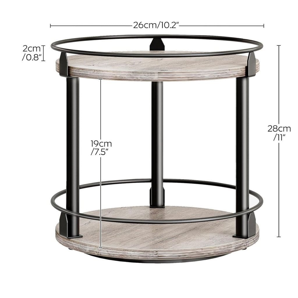 2 Tier Lazy Susan Spice Rack Organizer Rotating Turntable