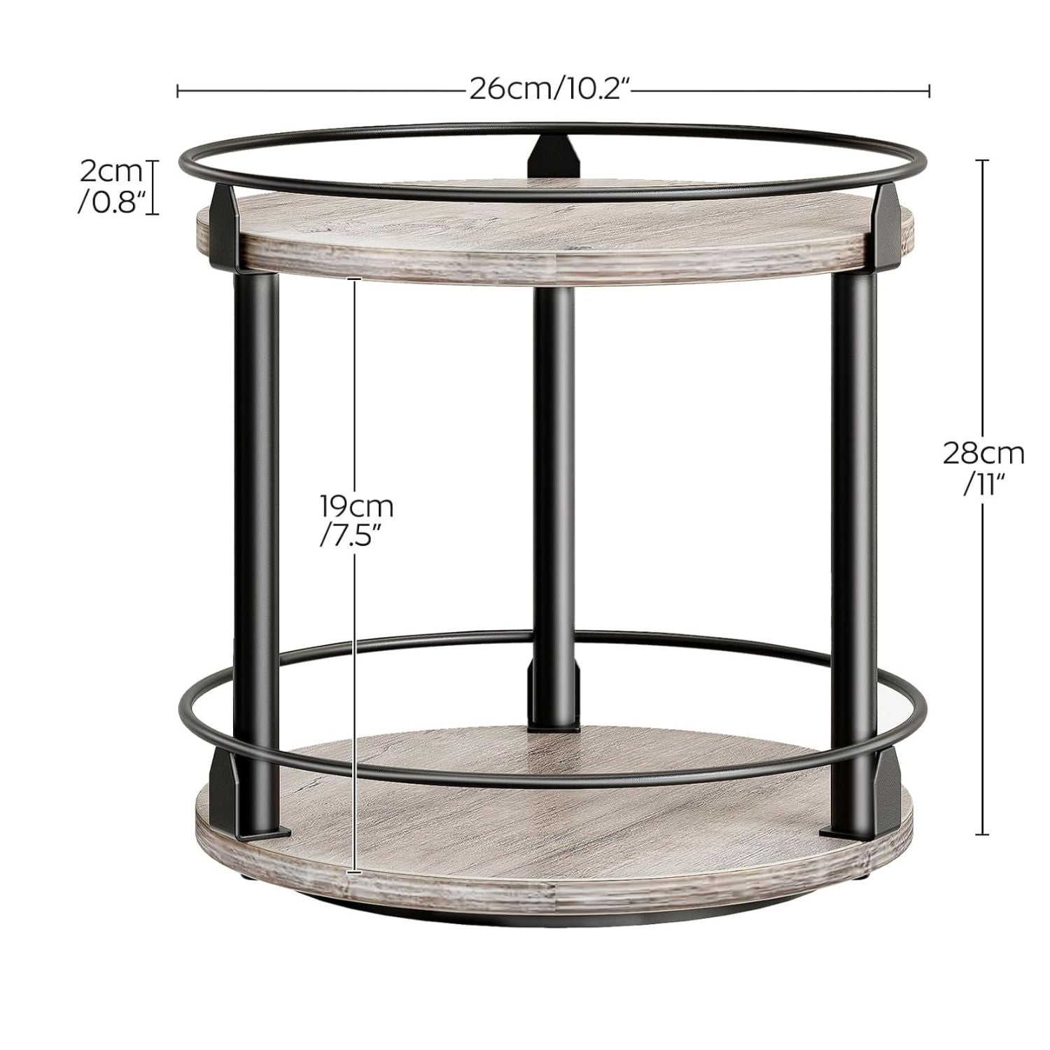 2 Tier Lazy Susan Spice Rack Organizer Rotating Turntable