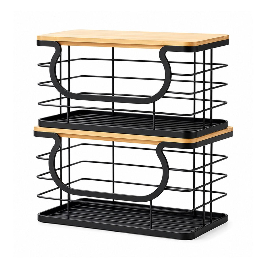 Pack of 2 Stackable Trash Bag Holder with Natural Fiber Top