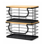 Pack of 2 Stackable Trash Bag Holder with Natural Fiber Top