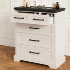 5Drawer Wooden Storage Cabinet Modern Farmhouse Living Room Organizer