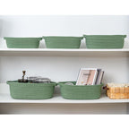 Pack of 5 Small Cotton Rope Storage Baskets with Handles Decorative Organizer