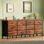 TV Stand with 12 Fabric Drawers Entertainment Center 71-Inch