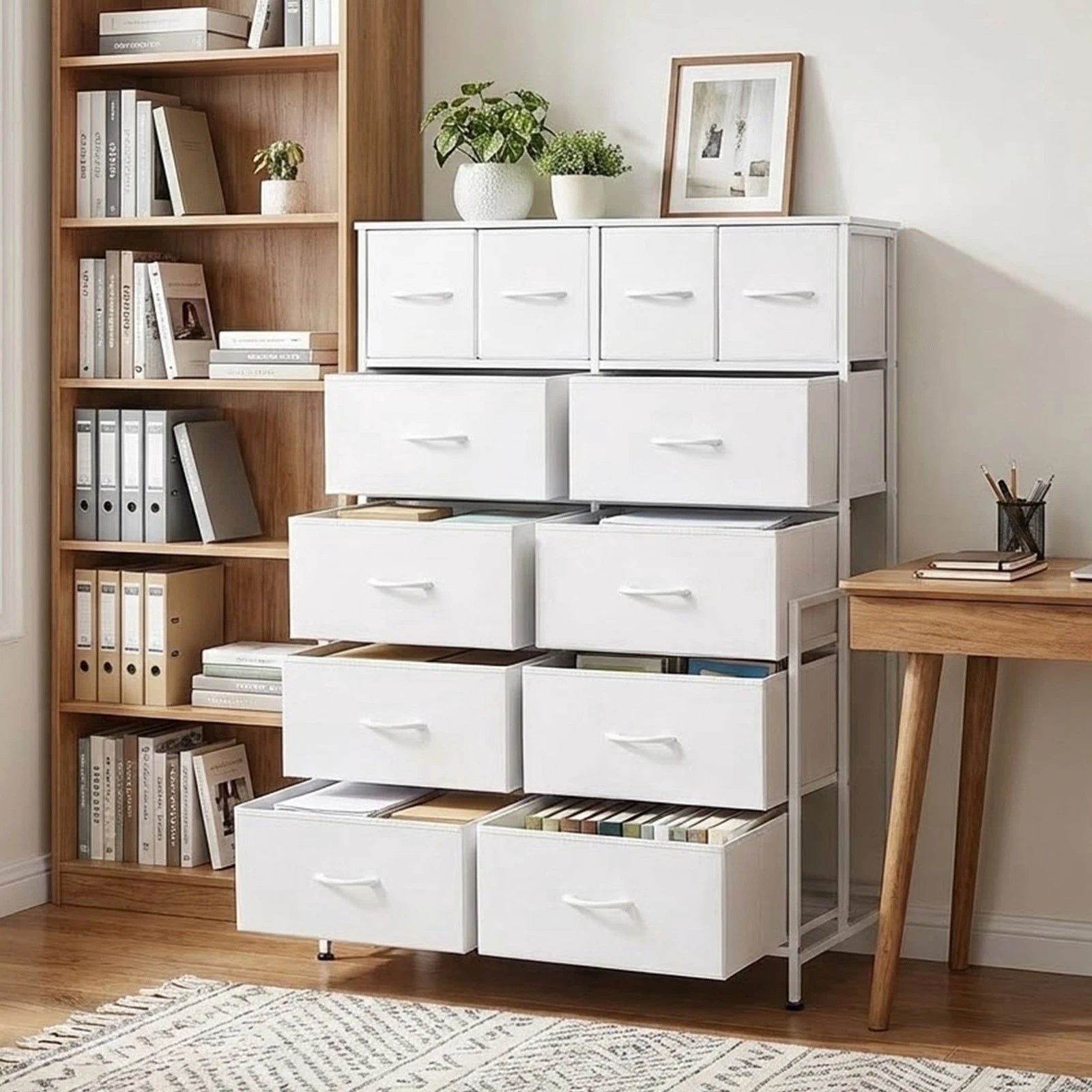Dresser Storage Organizer with 12 Fabric Drawers Sturdy Metal Frame