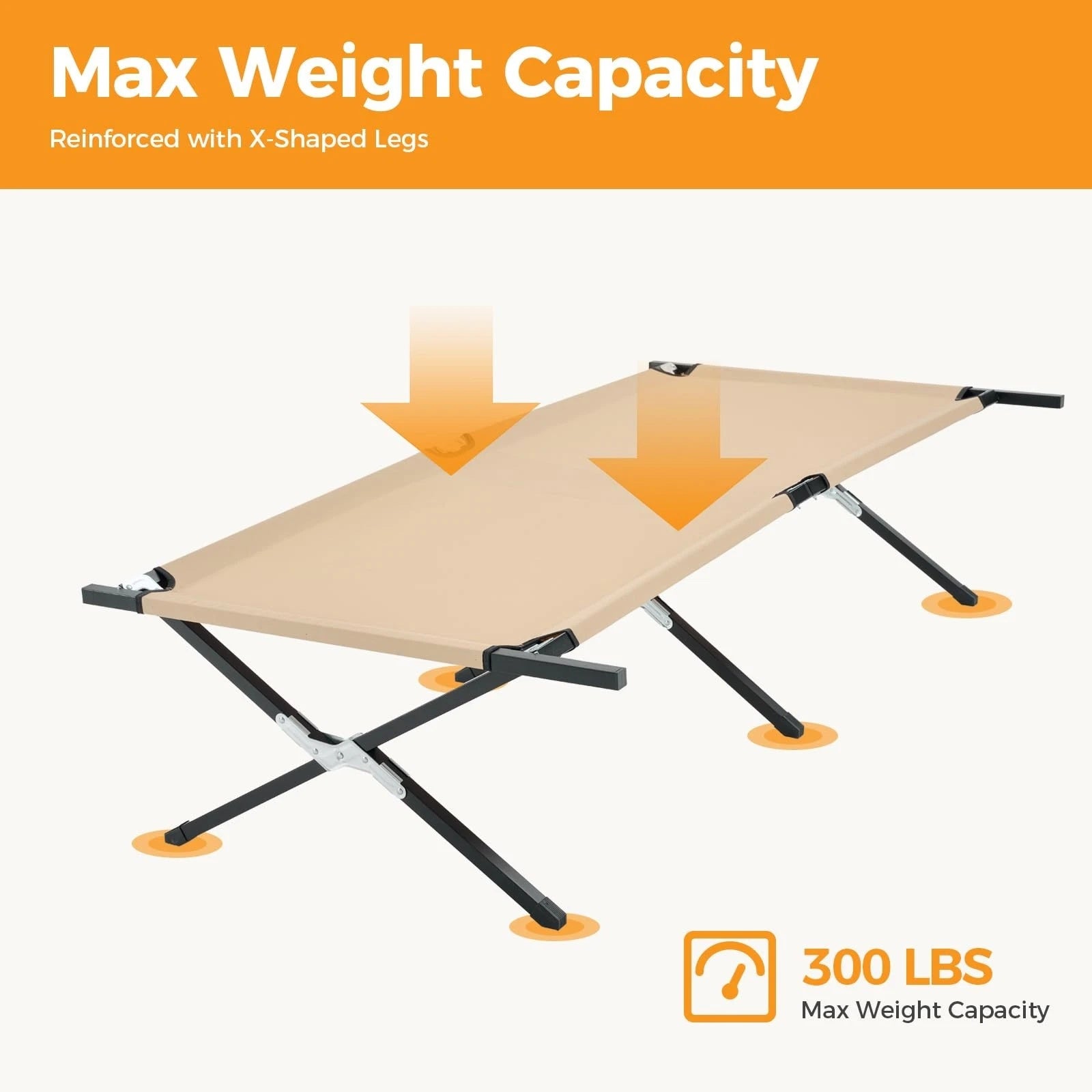Portable Folding Camping Cot with Carry Bag Heavy Duty Bed