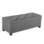 Large Storage Ottoman Bench Fabric Upholstered End 43 Inch