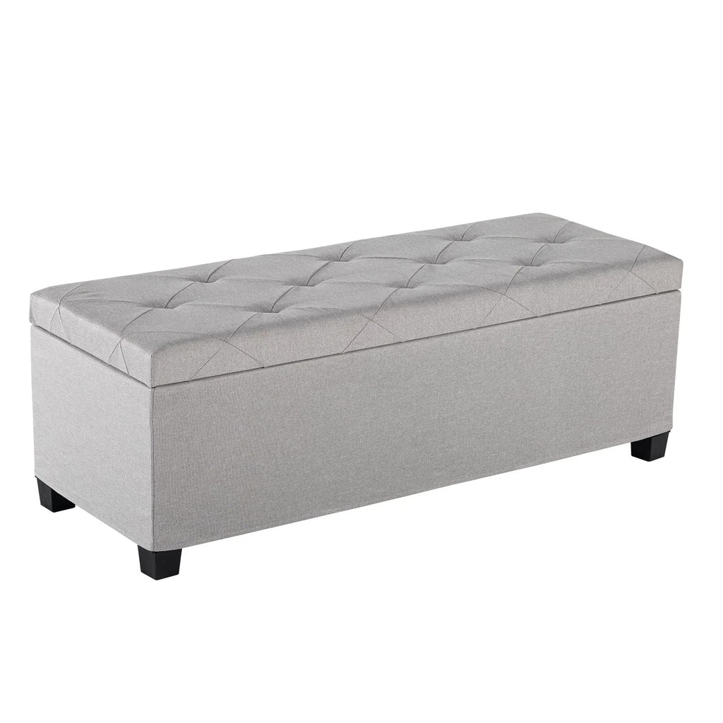 Large Storage Ottoman Bench Fabric Upholstered End 43 Inch