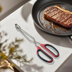 Stainless Steel Scissor Tongs with Comfort Grip Handle for Cooking