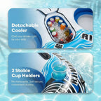 Inflatable River Float with Removable Cooler 2 Cup Holders and Comfortable Backrests
