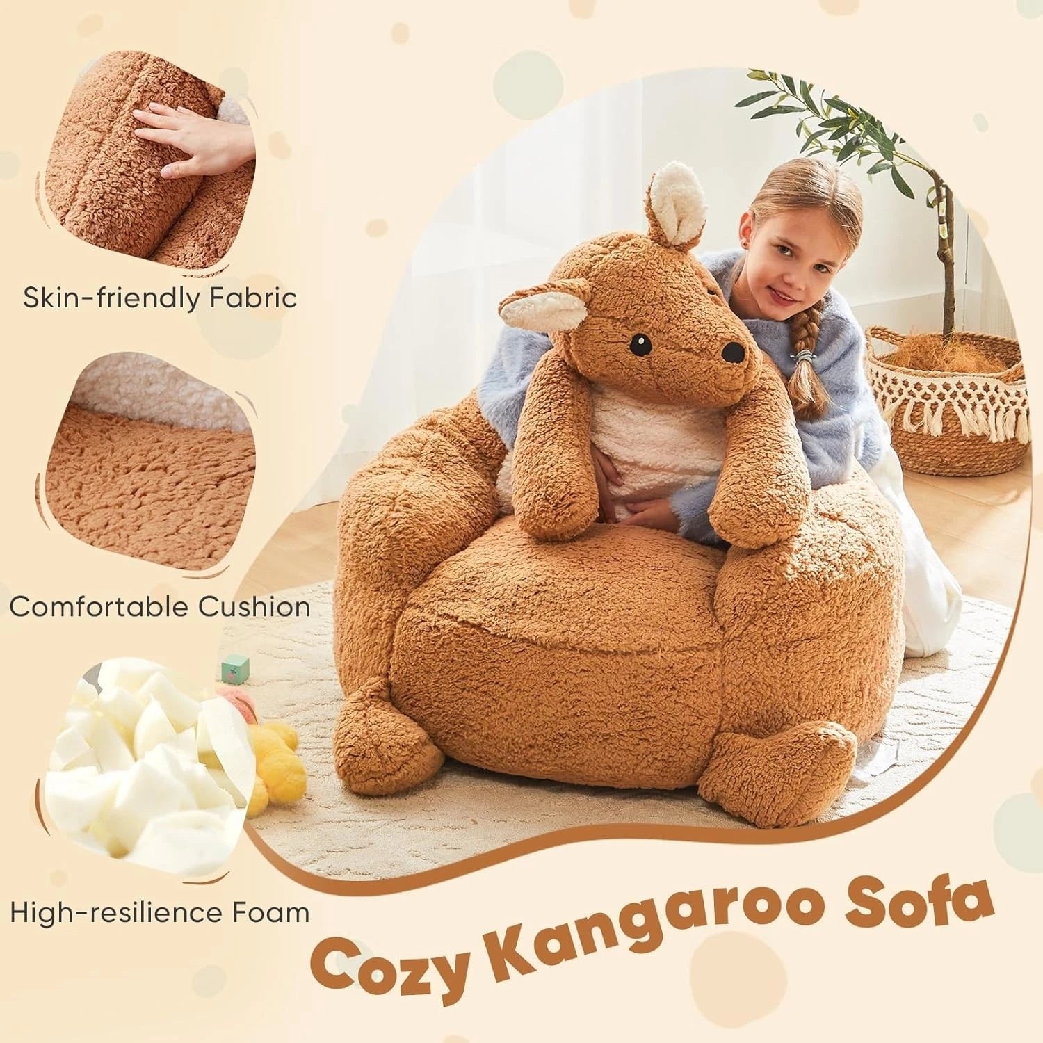Bean Bag Chair 30 Inch Animal Sofa Plush Bean Bag Seat